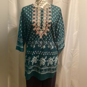 Gorgeous Embroidered Cotton Tunic (XS - Small) ‘Ethnic by outfitters’ - Fusion